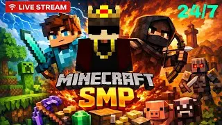 😎New Cracked Private Public Survivall Smp live For Minecraft | Mcpe/java 1.21| 24/7 #minecraft #live
