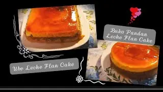 Buko Pandan and Ube Leche Flan Cake