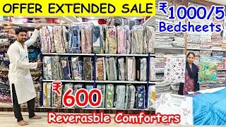 OFFER EXTENDED SALE || ₹ 1000/5 Besheets Reverseable Comforter Sets Starts At ₹ 600 Charminar Market