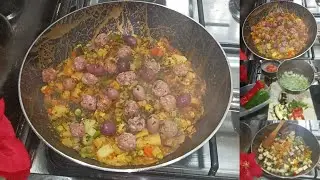 حضري مقيلة بالخضر و الكفتة كوجبة غذاء أو عشاء لذيذة و مشبعة معلكة و الريحة يا سلام 😋