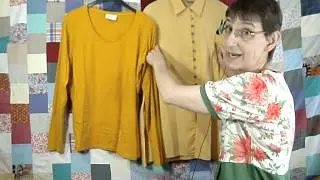 Upcycling n&auml;hen &ndash;  Blusenshirt aus Bluse und Basicshirt