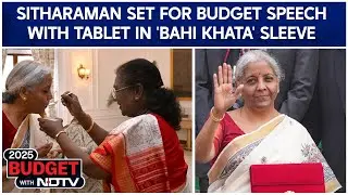 Budget 2025 | Nirmala Sitharaman Set For Budget Speech With Tablet In 'Bahi Khata' Sleeve