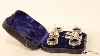 Antique Edwardian Cased Sterling Silver Cruet set