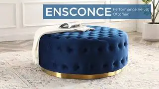 Ensconce Tufted Performance Velvet Ottoman