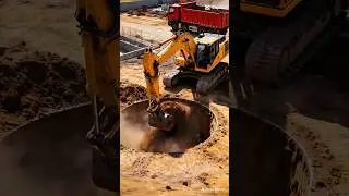 ✅ Perfect Excavator and Concrete Truck Timing #shorts #excavator #truck #construction #mayxuc