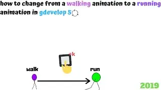 how to change from a walking animation to a running animation in gdevelop 5