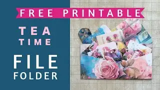 Tea Time File Folder Tutorial with FREE Printable - Beginner Junk Journal Ephemera