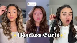 HEATLESS OVER NIGHT CURLS TUTORIAL✨| TIKTOK COMPILATION