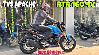 TVS Apache RTR 160 4V | Ride Review & Mileage Test New Apache 160 4V TFT Ride | Raman Sagar Vlogs 