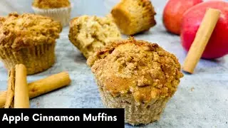 Яблочные кексы с корицей|Влажные и вкусные яблочные кексы со штрейзелем и корицей| Рецепт кексов с яблочной крошкой