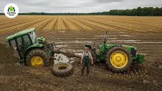 Tractor Bogged In Mud Compilation | Amazing Tractor Operator Skills #34