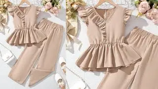 One Sided Ruffle Baby Top with Pant Cutting and Stitching | Latest Baby Top with Trouser Tutorial