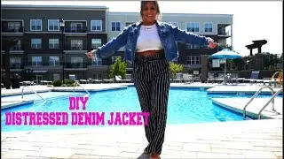 DIY DISTRESSED DENIM JEAN JACKET✂️