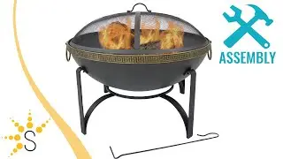Sunnydaze Contemporary Steel Fire Bowl with Handles and Spark Screen - NB-130