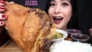ASMR EATING FILIPINO FOOD CRISPY PATA (CRISPY PORK LEG), KARE KARE, SINIGANG MUKBANG
