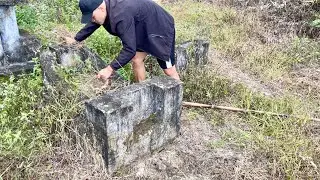 These two small graves have been here for who knows how long.Let's clean up together.