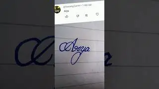 Arya beautiful name write in cursive writing #cursive#writing#beautiful#name#arya#shorts#feeds