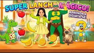 O DINO E AS FRUTAS COLORIDAS 🦖🍎 Aprenda as Cores Comendo Saud&aacute;vel!