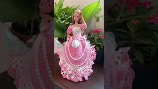 crochet beautiful doll gown frocks #crochetaddict #crochetdress #barbiedoll dress