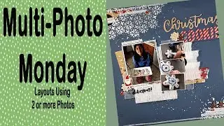 12x12scrapbook layout / Mixed Media / Stencil /texture paste / Multi photo layout 4 photos