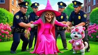 😱 OMG! ⚡ A witch breaks into the kitten&rsquo;s house to make friends 🧟 but is caught by the police!