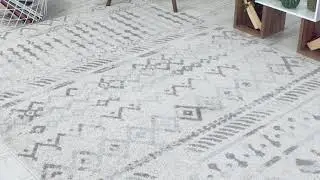 Antep Rugs Bohemian Geometric 5x7 Indoor Area Rug Phoenix, Gray/White, 5' x 7'
