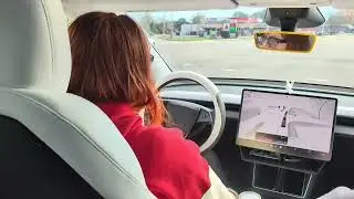 16-year-old daughter uses FSD for the first time.