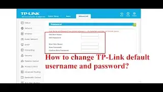 How to change TP Link router username and password