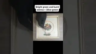 Bright green and burnt sienna mixing #pigmentplay #colors #colormixing #shorts #satisfying