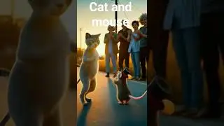 Cat and mouse dance. @MrBeast. #cat #mouse #people #explore page #explore #ai animation #ai art