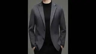 Quiet Luxury Men's Black Camel Wool Blazers EffortlessThermal Soft Warm Quilted Wool Coat Old Money 