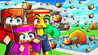 My house is INFESTED WITH BEES on Minecraft!