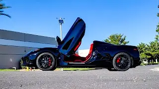 C8 Corvette Black and Red with Vertical Door conversion kit by Vertical Doors Inc. AKA 