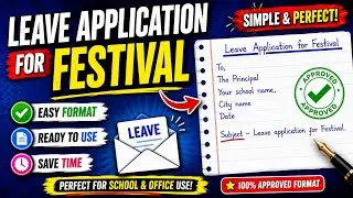 #About Leave application for students|| How to Write Festival Leave Application for Students