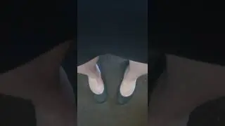 Older sister Elena's bare feet are EXTREMELY sweaty and slimy inside her black Tieks flats. Her POV.