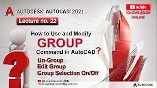Group Command in AutoCAD. Ungroup, Edit Group, Group Selection On/Off Complete tutorial for Beginner