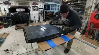 1941 Chevy Truck, Fitting the inner door panel using rivet nuts. Music by Comin up Muddy