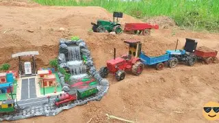 DIY Mini Tractor Making Real Concrete Bridge | Underground Home Pipe Science Project | diy Tractor