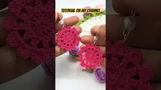 TUTORIAL HERE! 👆 Easy Petal Wheel Crochet Earring Tutorial | Beginner Friendly Tutorial