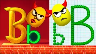 ABC Letter Bb + VoiceOver of &ldquo;B&rdquo;- PICTURES ! Draw to Smash ALPHABET in 4K !