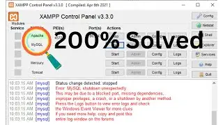 Error: MySQL shutdown unexpectedly | How to Solve XAMPP Server MySQL Cannot Start | [FIXED].