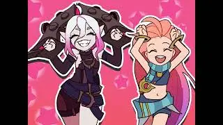 briar and zoe league of legends dancing animation by @odeko_yma