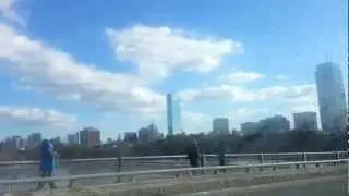 Driving by mit and Boston across the Charles river