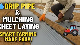💧 Drip Pipe & Mulching Sheet Laying | Smart Farming Made Easy! 🚜