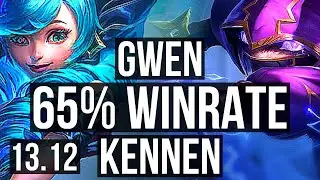 GWEN vs KENNEN (TOP) | 65% winrate, 8/1/1 | EUW Master | 13.12