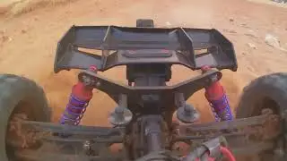Team Corally Dementor XP - onboard slow-motion showing rear suspension work