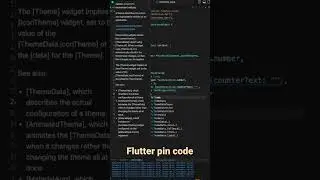 flutter pin code ✌♥️ #flutter #coding #fluttertutorial #mobileappdevelopment