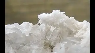 Strontianite on calcite from Germany &ndash; miniature