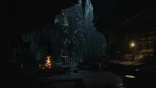 Deep Sleep in a Cozy Cave | Soothing Rain & Fire Sounds for Relaxation and Meditation