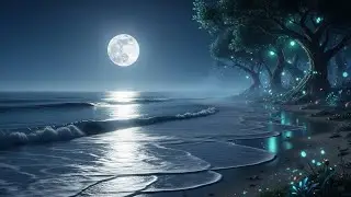 Moonlit Ocean Waves at Night | Deep Relaxation, Stress Relief and Peaceful Sleep Ambience